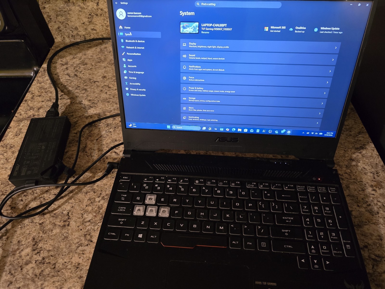 ASUS TUF FX505GT Laptop | i7-9750H | GTX 1650 | 16GB DDR4 | 512GB SSD | 144 Hz