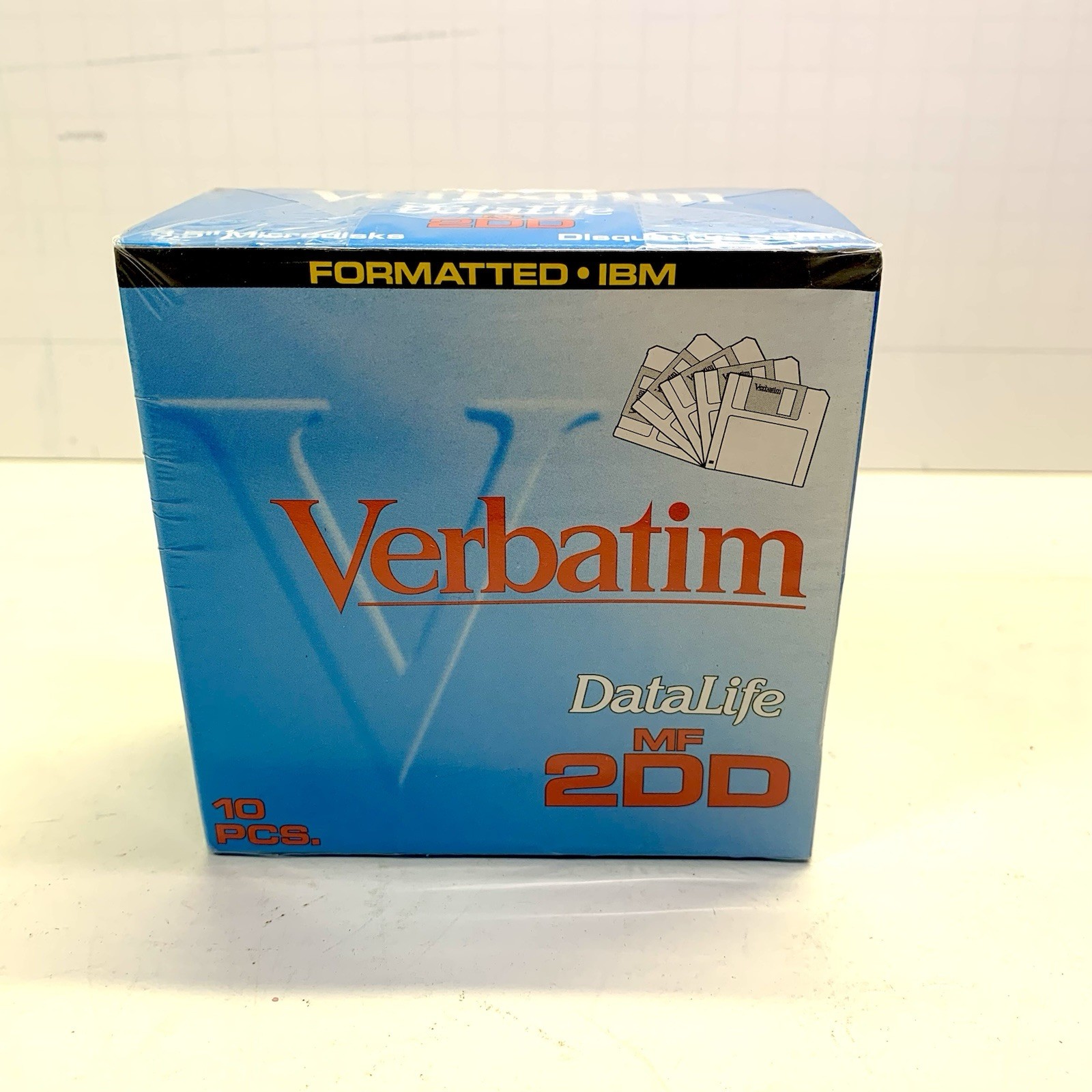 VTG NOS Verbatim Datalife 3.5" Floppy Disks 10 Pack MF-2HD 1.44MB Sealed