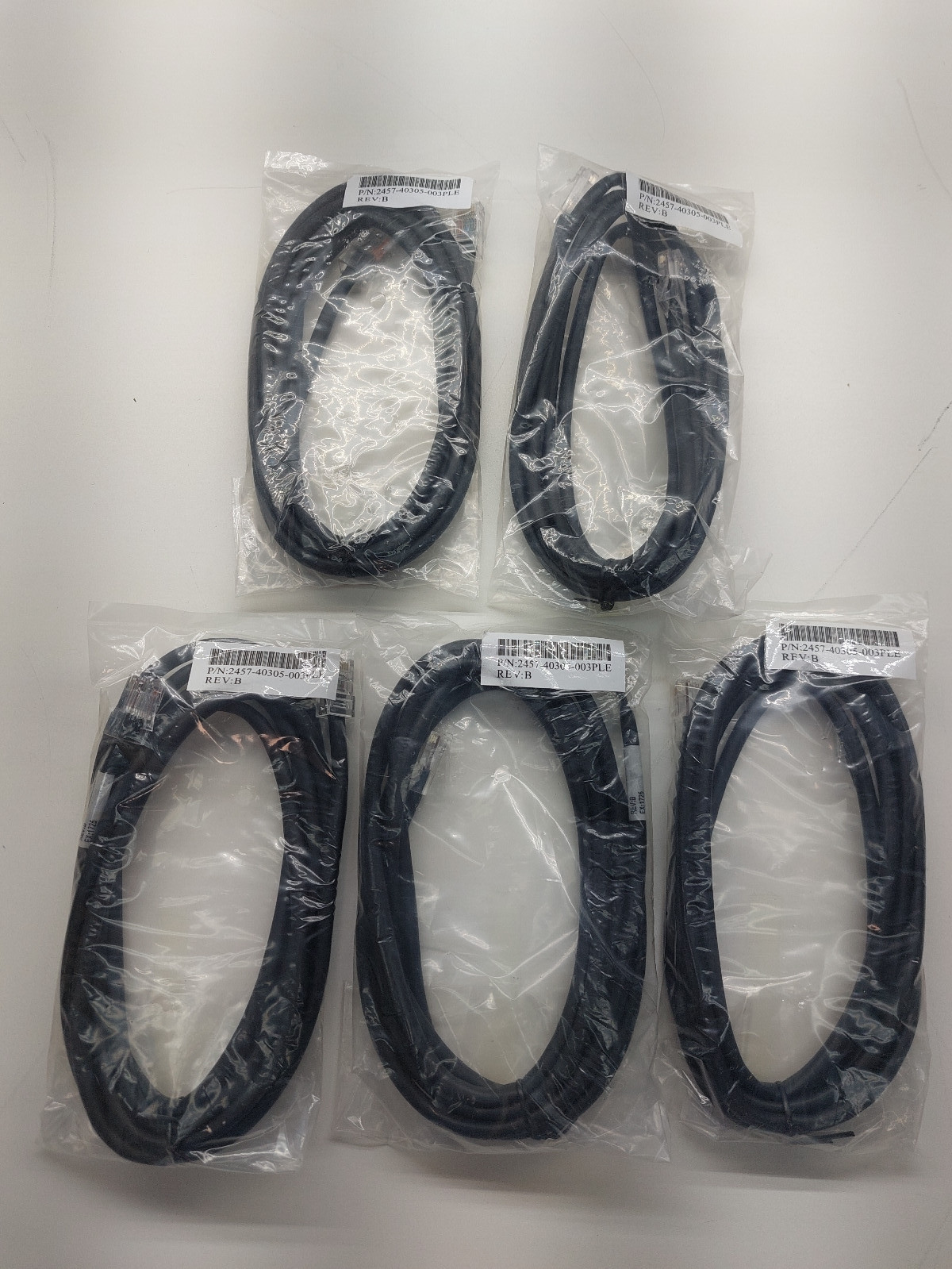 Lot of 5 - 2457-40305-003PLE PolyCom 7' Cat5e LAN Patch Ethernet RJ-45 Cable