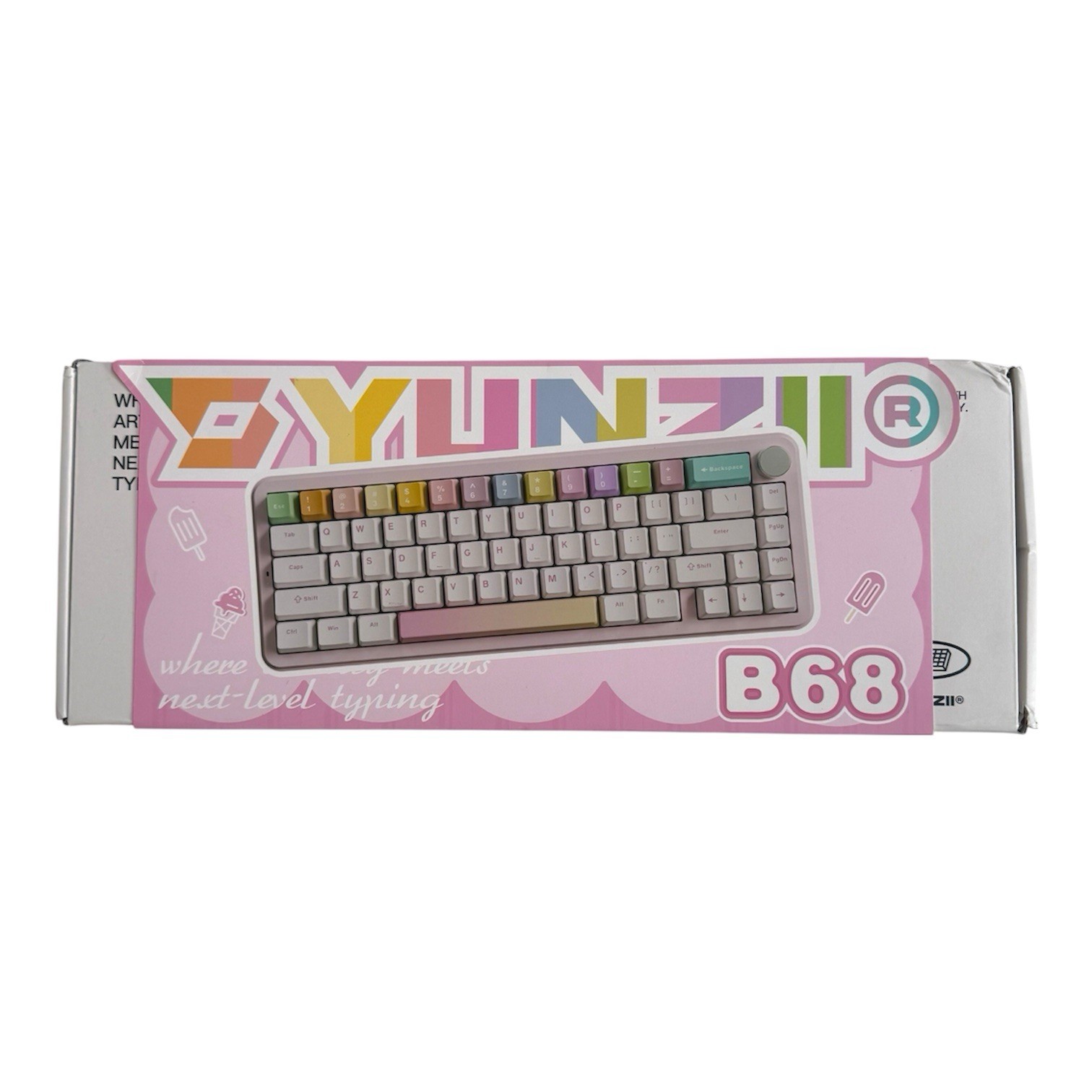 YUNZII B68 Wireless Mechanical Keyboard Tri-Mode BT5.0 Pink