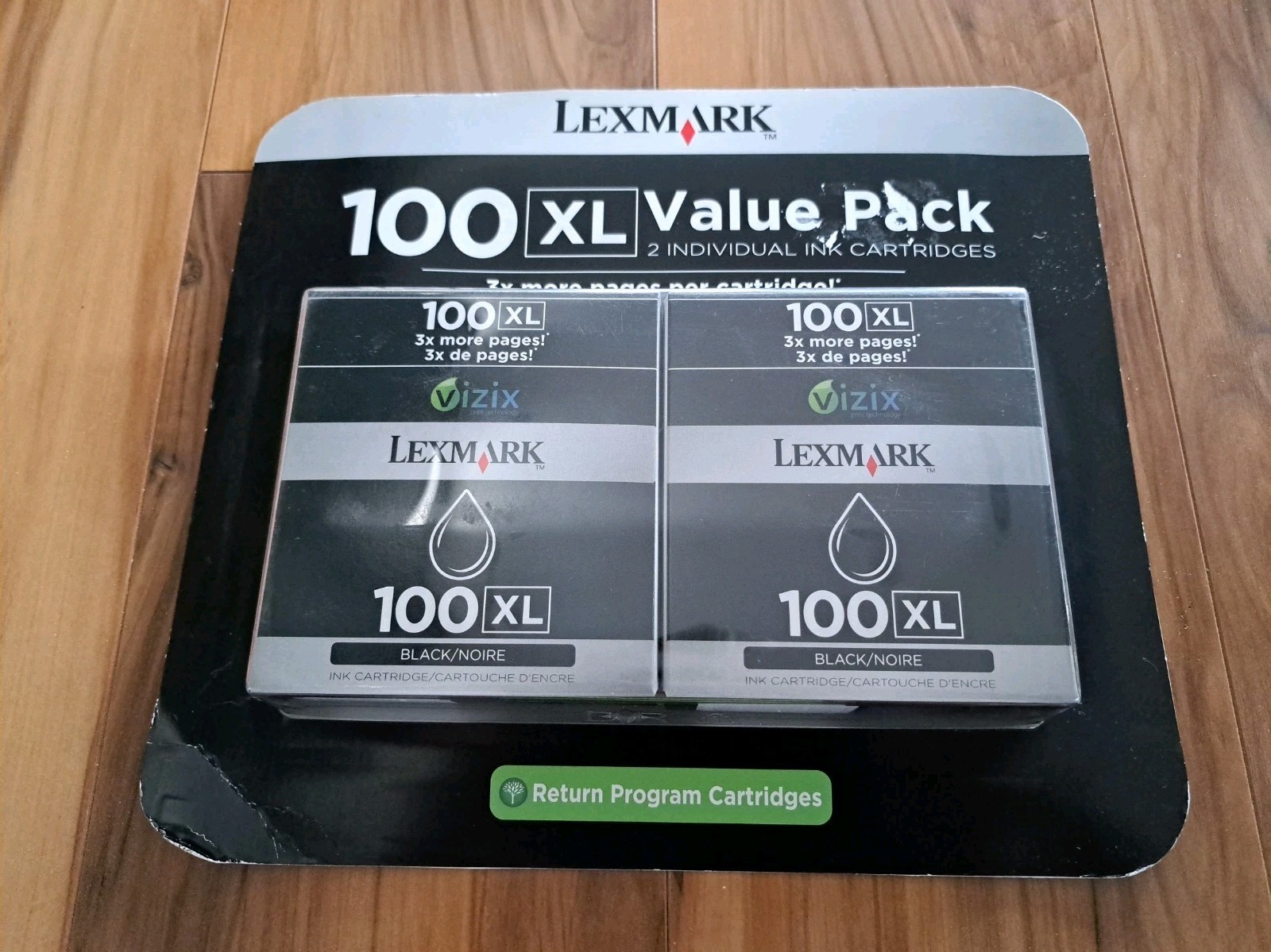 New Lexmark 100XL 2 Ink Cartridges Black 14N1347 2009 Factory Sealed