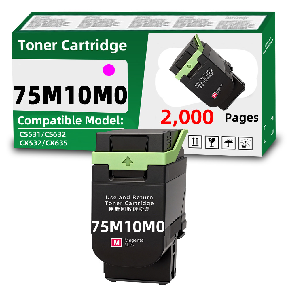 75M10M0 Magenta Toner Cartridge Compatible for Lexmark CS531 CS632 CX532 CX635