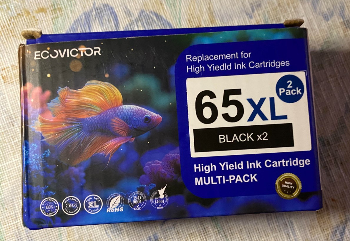 65XL Black Ink Cartridge Compatible for HP ENVY 5032 5052 5055