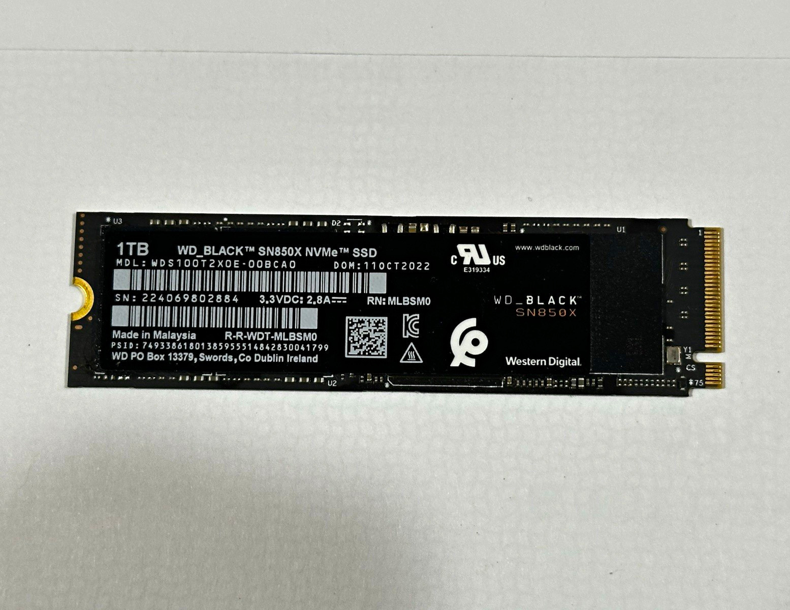 Western Digital WD Black SN850X 1TB M.2 NVMe PCIe Gen4x4 DRAM SSD