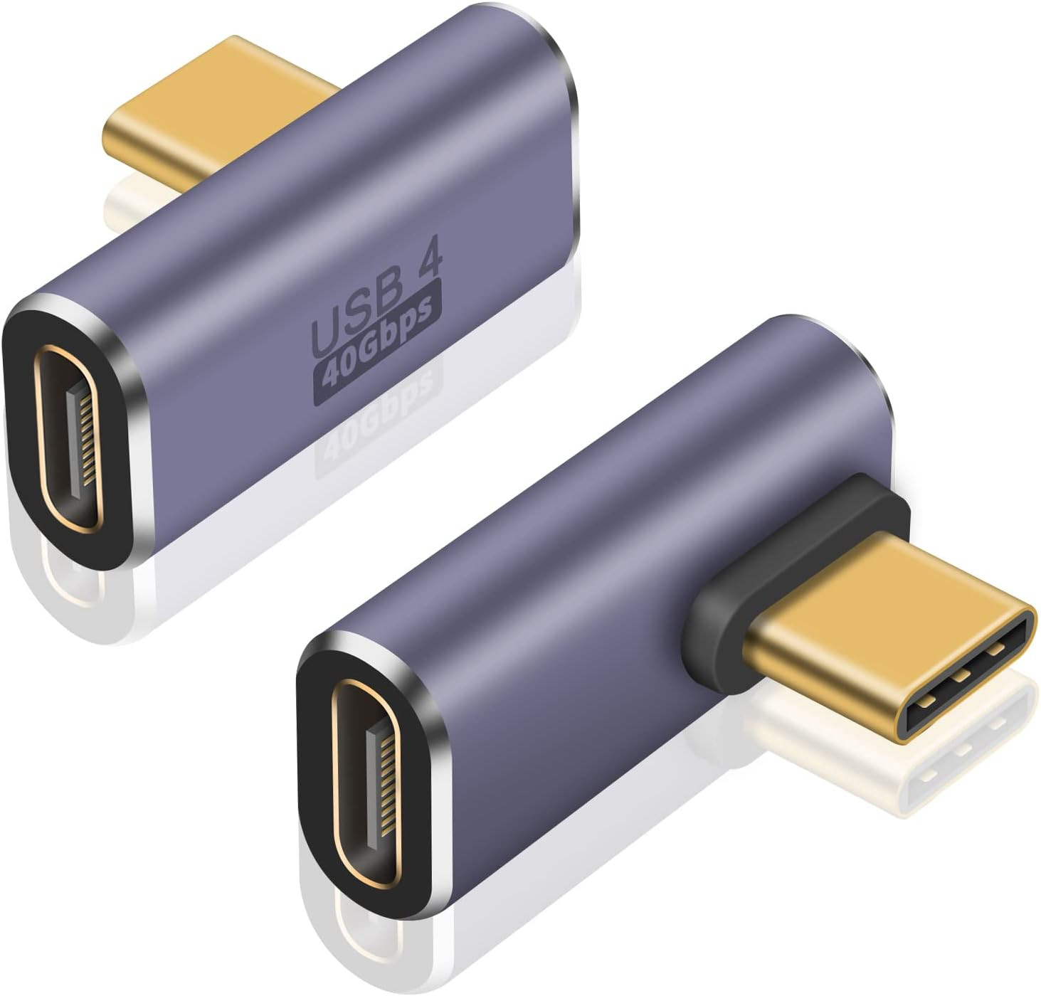 USB C Right Angle Adapter 40Gbps, 8K@60Hz, 100W, USB C 90 Degree