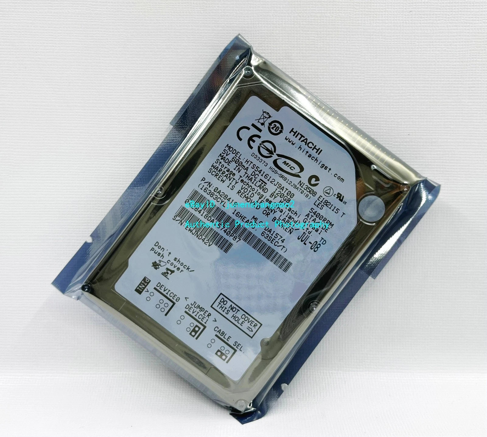 Hitachi 120G 5400RPM HTS541612J9AT00 Internal 2.5 '' IDE Notebook Hard Drive