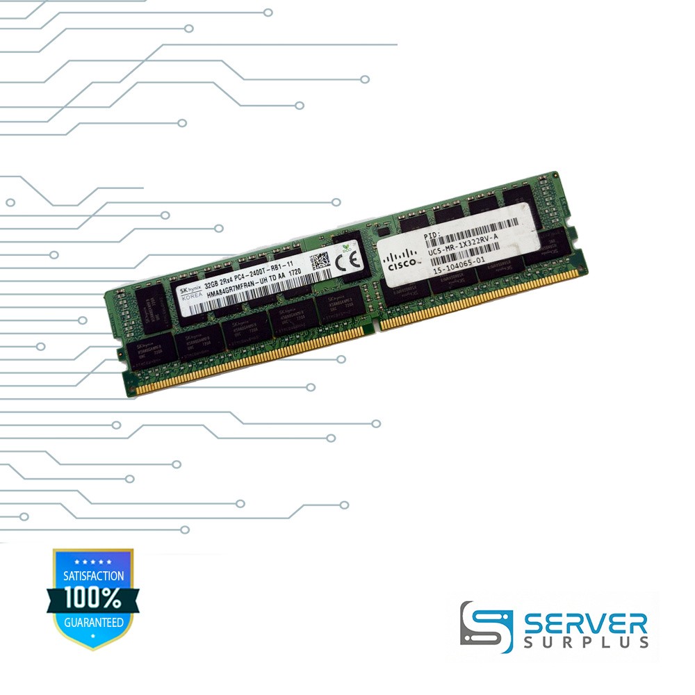 Cisco 32GB DDR4-2400 PC4-19200 ECC REG RDIMM UCS-MR-1X322RV-A HMA84GR7MFR4N-UH