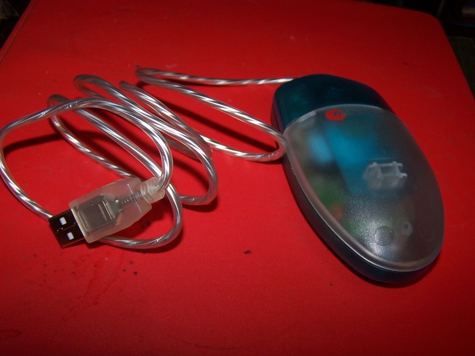 MacAlly Mouse USB Mouse Translucent clear and Blue