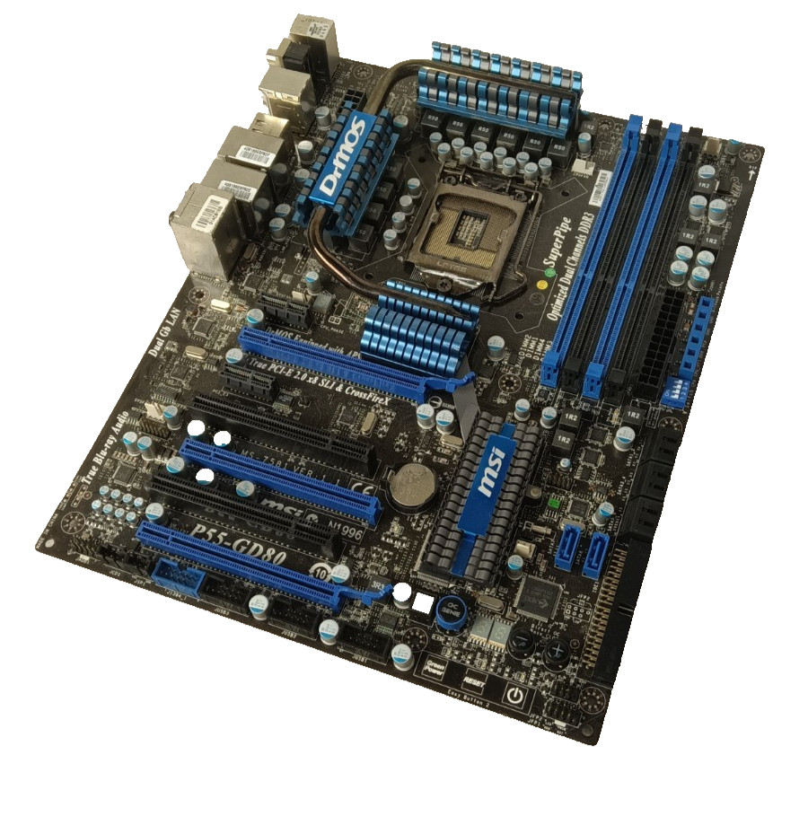 MSI P55-GD80 MS-7581 v 1.1 LGA 1156 Intel P55 ATX Motherboard tested