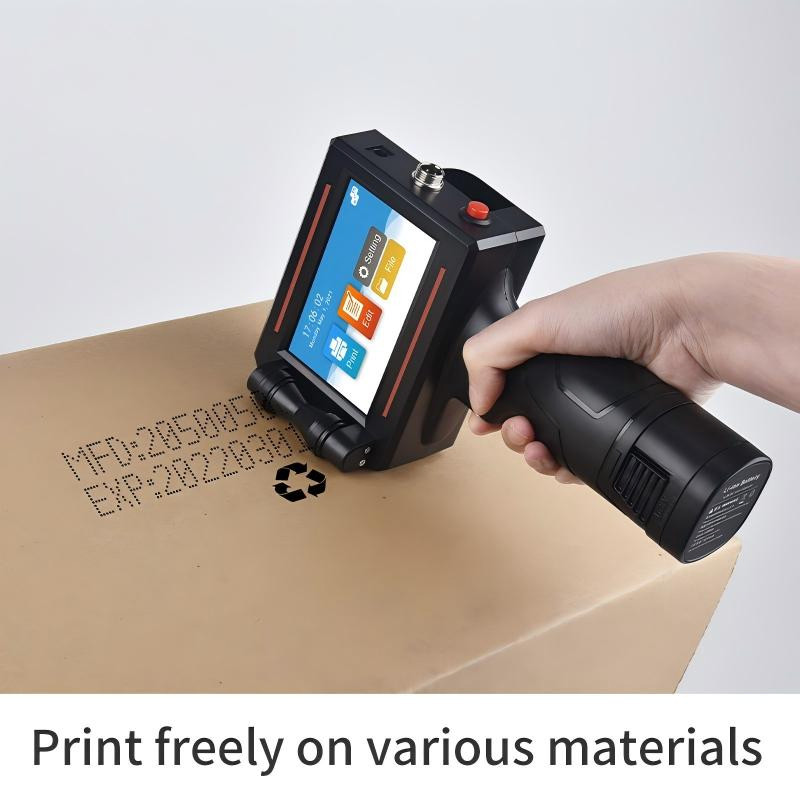 12.7mm Portable Handheld Inkjet Printer Auto Count Date Barcode