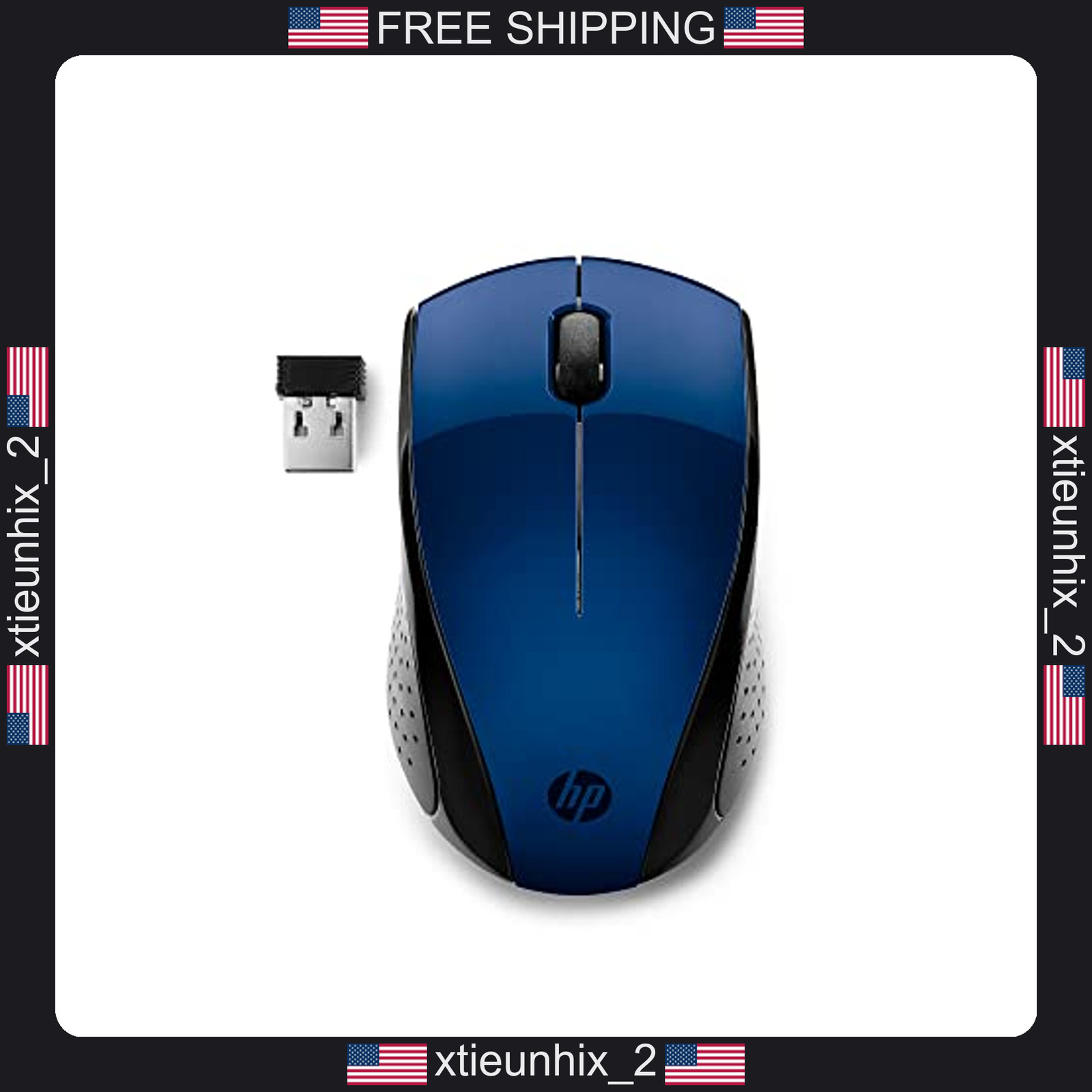HP X3000 G3 Wireless Mouse Blue 1600 DPI Optical Sensor Portable