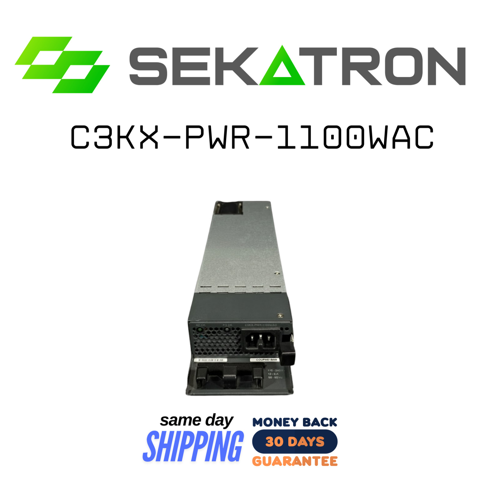 🔌 Cisco C3KX-PWR-1100WAC • 1100W AC Power Supply • Used • Tested  ⚡FastShip