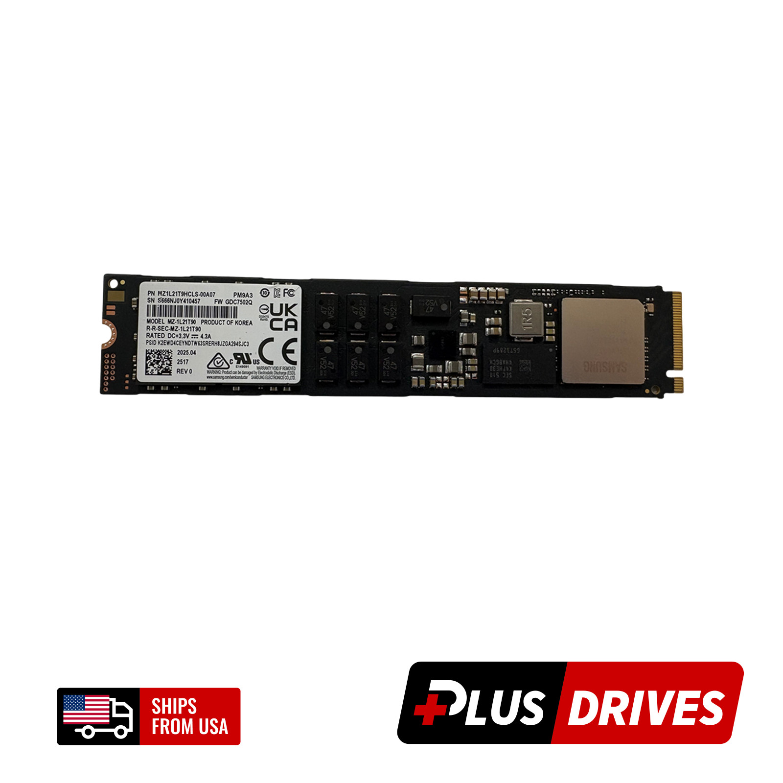 1.92TB ~ 2TB NVMe Samsung PM9A3 M.2 22110 PCIe 4.0 x4 Enterprise SSD Drive 1DWPD