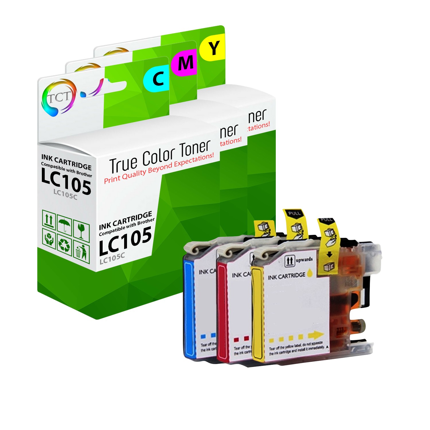 3Pk TCT LC105 LC105C LC105M LC105Y HY For Brother MFC-J4510DW J4610DW Ink