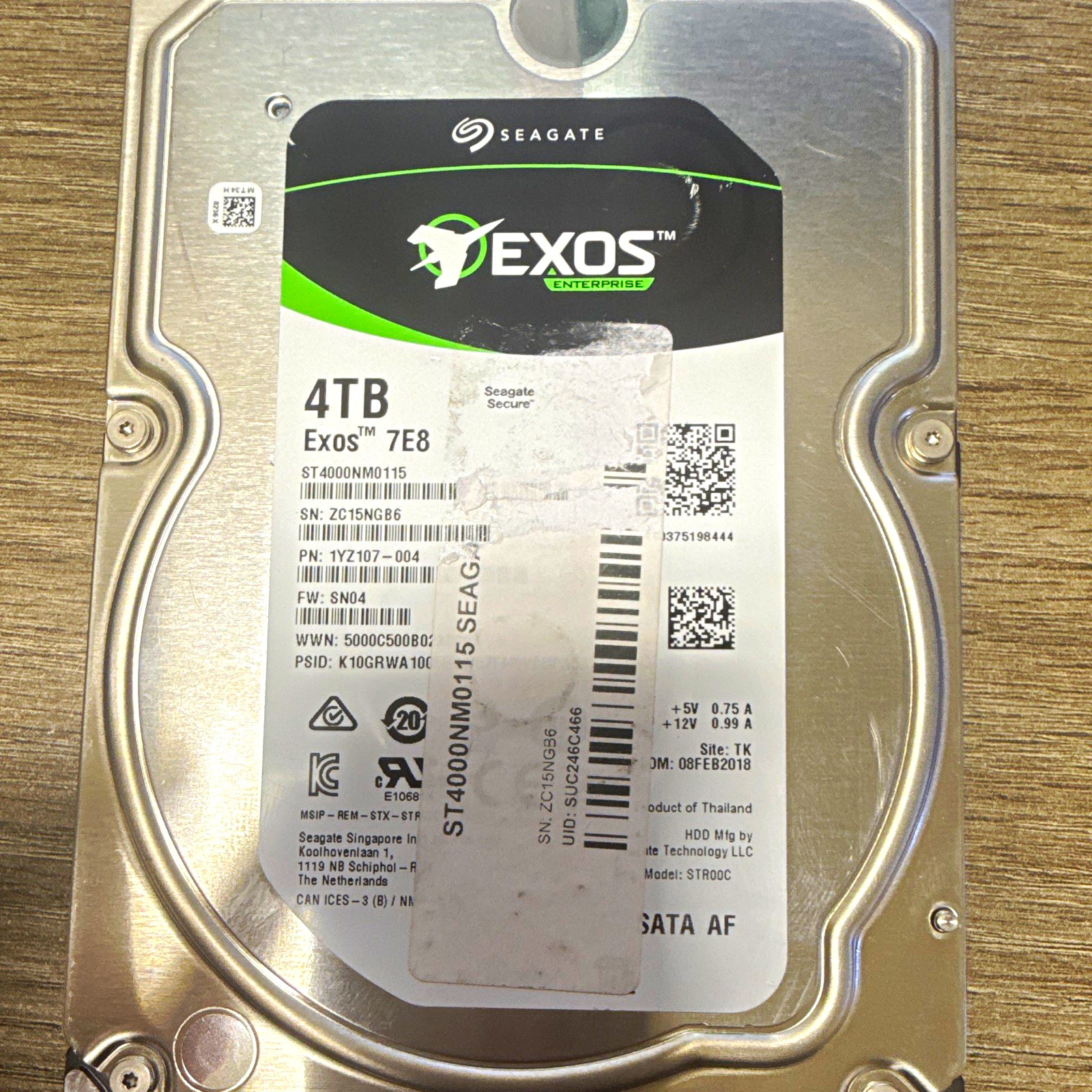 Seagate Exos 7E8 ST4000NM0115 4TB SATA 3.5" OEM LOW HOURS