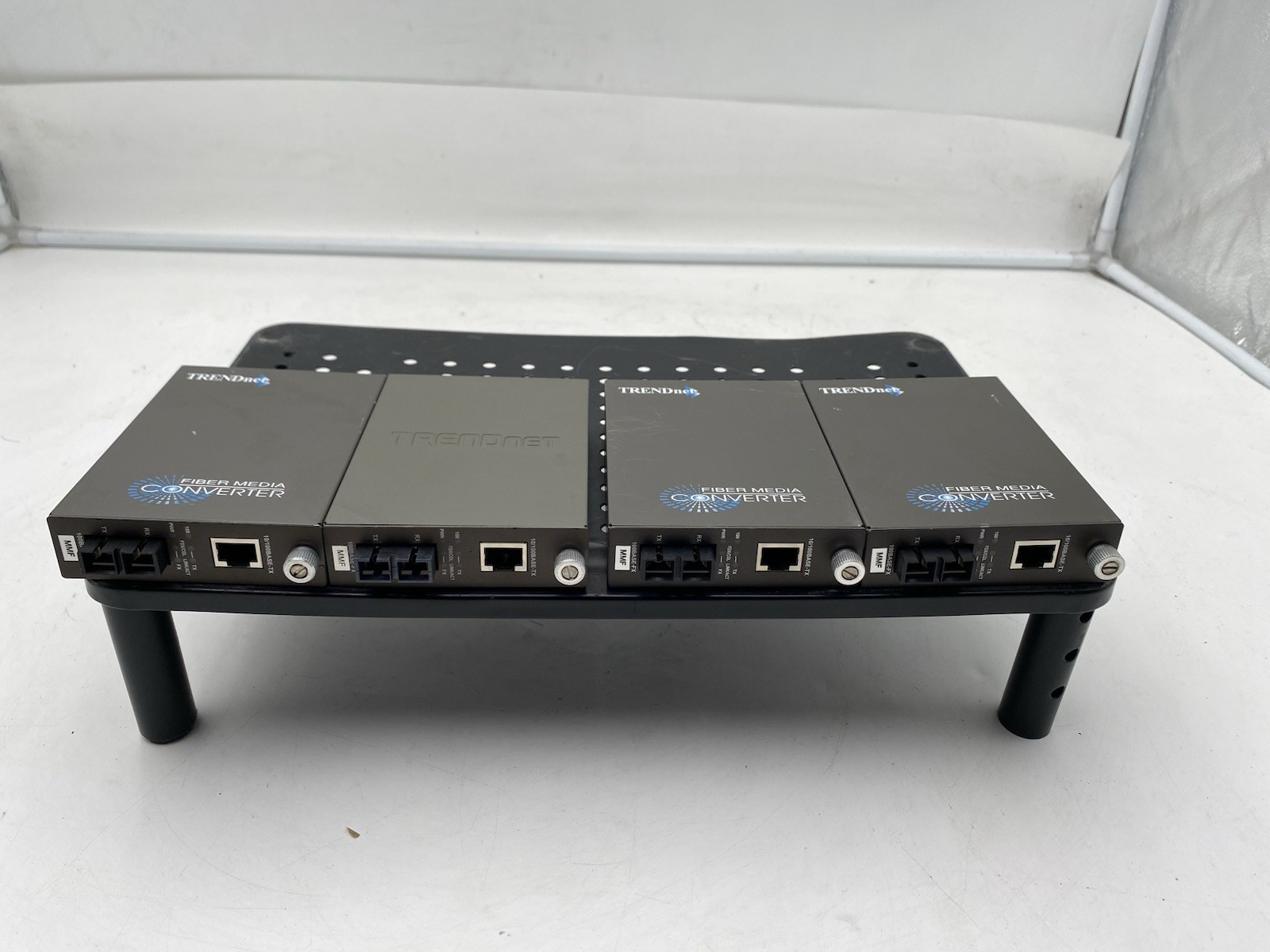 Lot of 4Trendnet TFC-110MSC 100Base-Tto100Base-FX Multi Mode SC Fiber Connector