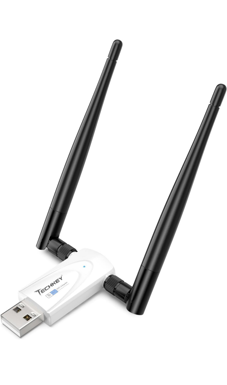 Techkey USB 3.0 WiFi Adapter AC1300Mbps 2.4G/5G Dual Band High Gain Antennas for