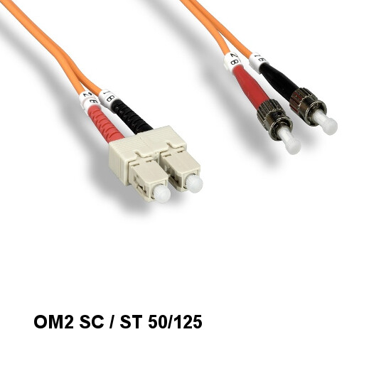 Kentek 3.28ft/1m OM2 SC to ST Multi-Mode Fiber Optic Cable 50/125 Duplex ATM