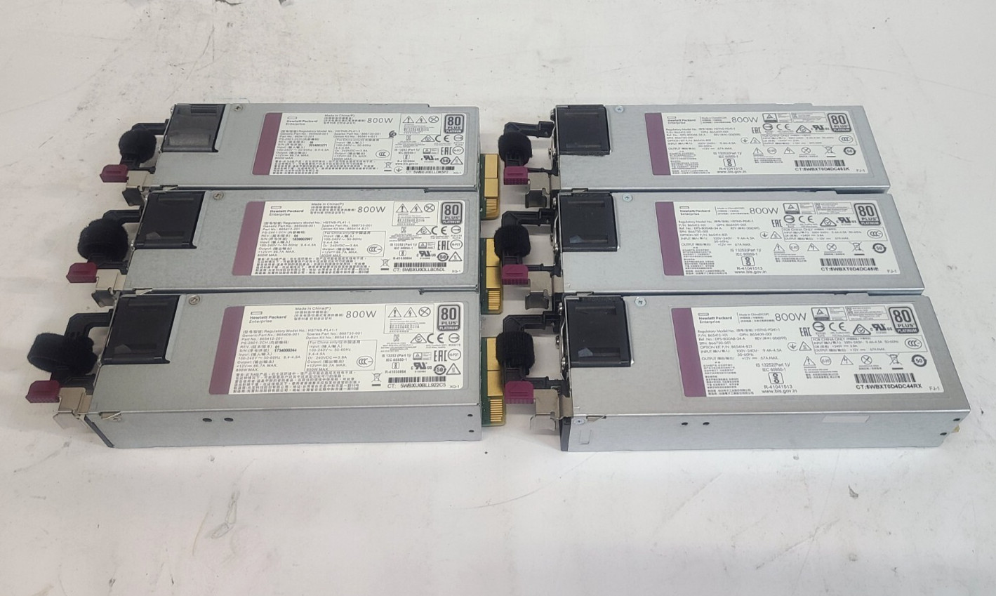 Lot of 6 HP HSTNS-PD41-1 HSTNS-PL41-1 800W 80 Plus Platinum Power Supplies