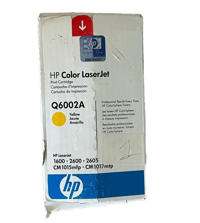 New Sealed Genuine HP Q6002A LaserJet Toner Cartridge Yellow