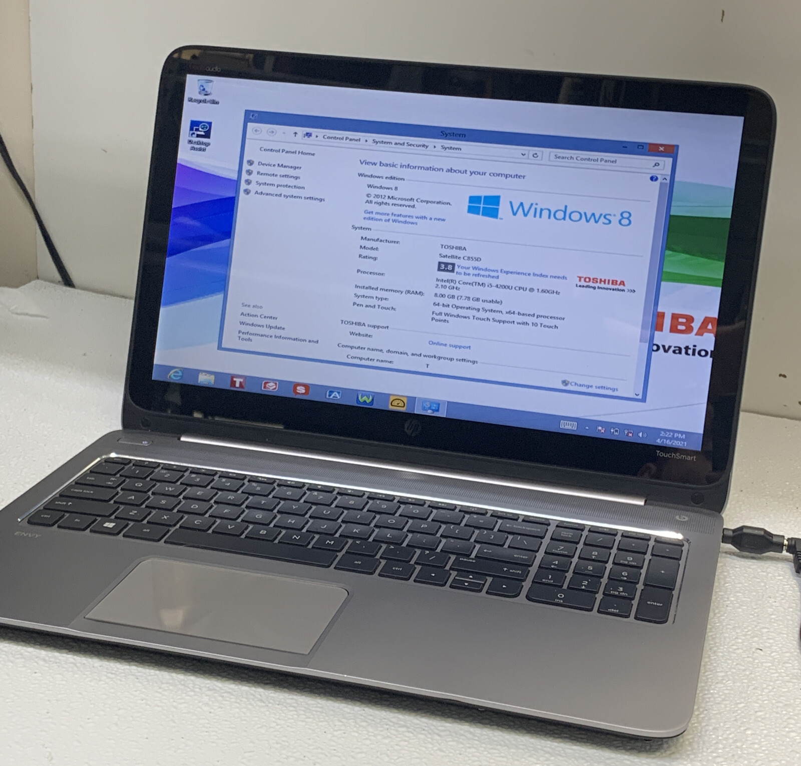 HP ENVY Touch Beats M6-K015DX SleekBook 15.6" 1.60GHz i5-4200U 8GB 750GB Win10H 