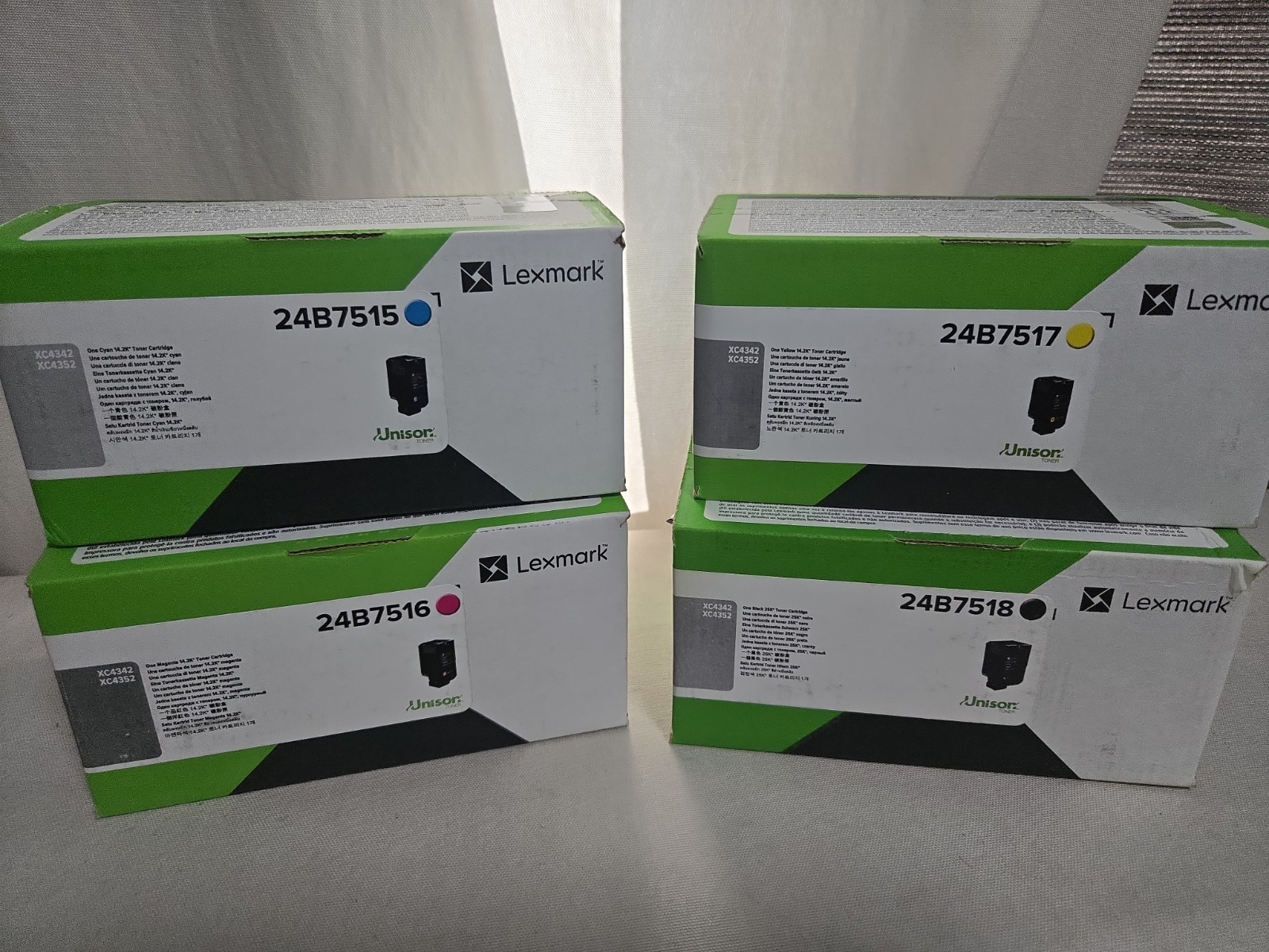 Lexmark 24B7515, 16, 17, 18 Cyan, Magenta, Yellow, Black Toner Cartridge - OEM