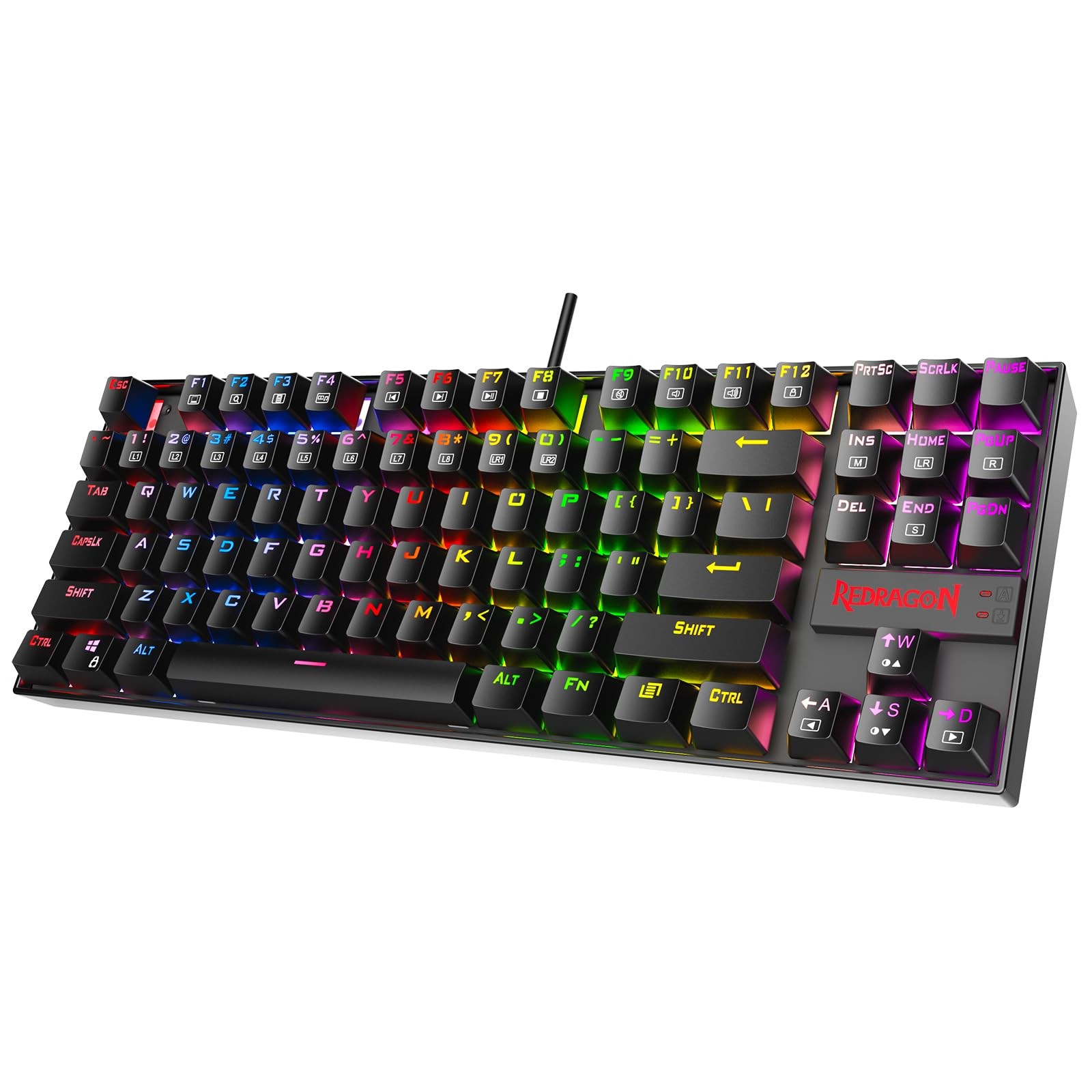 K552P Mechanical Gaming Keyboard TKL 87-Key Hot-Swappable Red Switches RGB