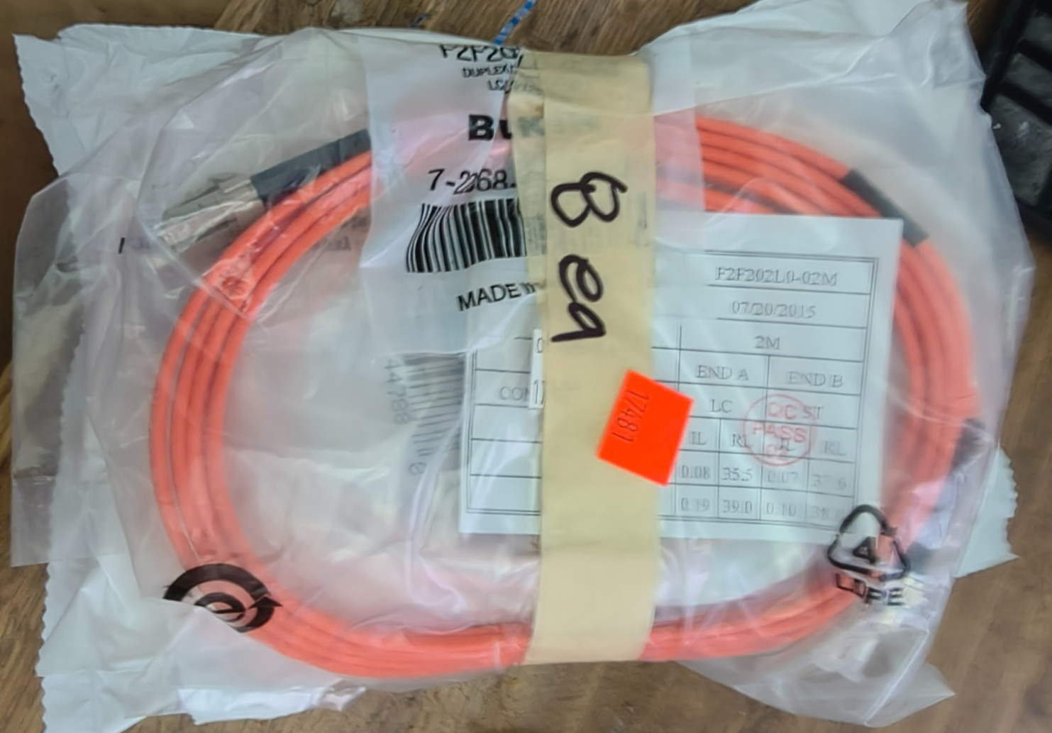 Lot Of 8 Belkin F2F202L0-02M Fiber Optic Patch Cables 2M LC ST