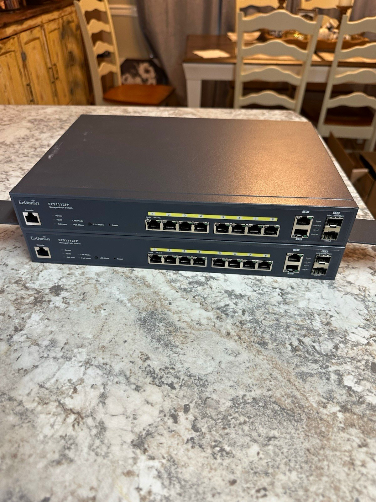 EnGenius ECS1112FP Managed PoE+ Gigabit Switch 10-Port 2 SFP Lot of 2