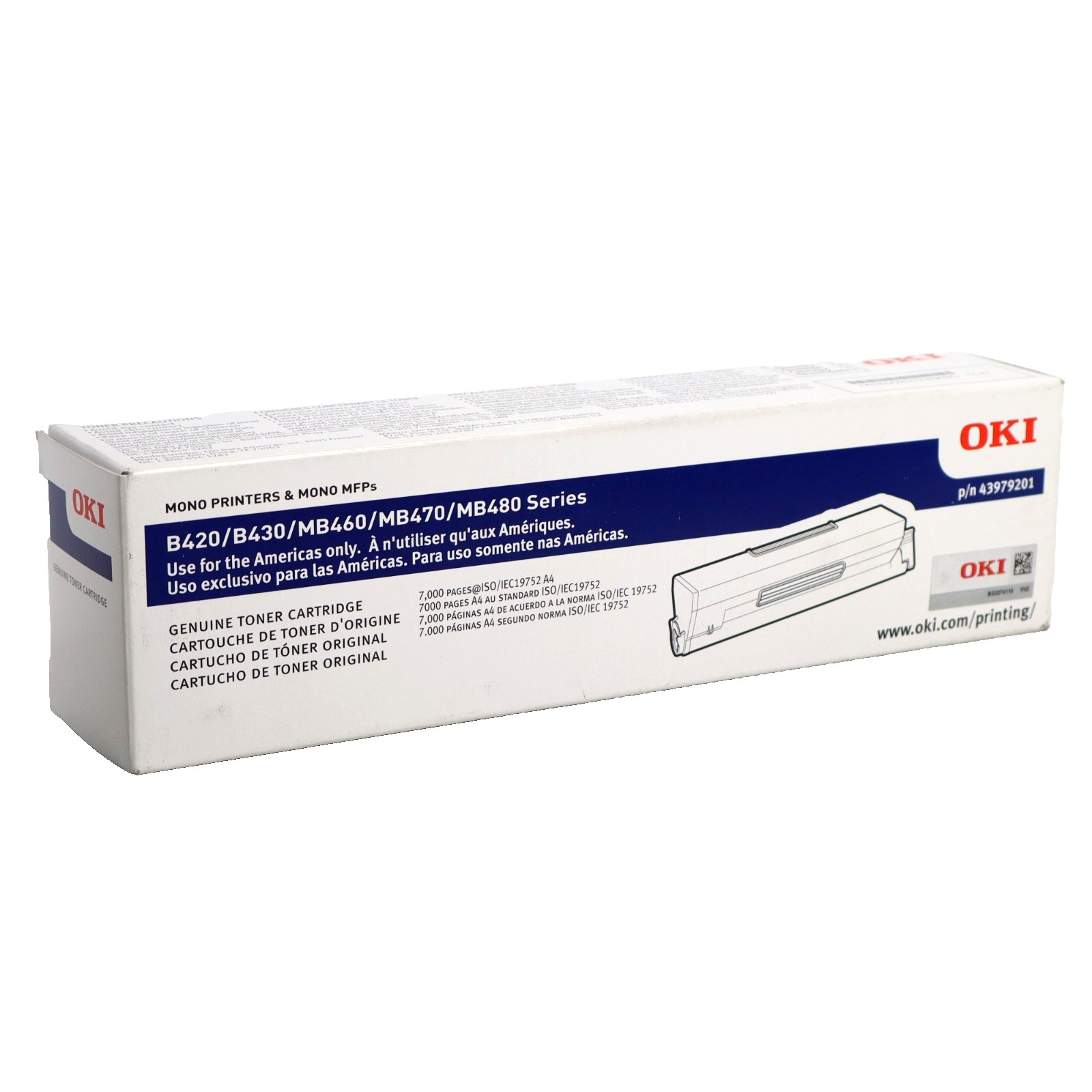 GENUINE Oki 43979201 Black Toner Cartridge B420 B430 MB460 MB470 New Sealed Box