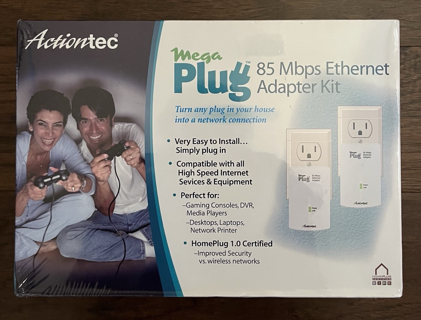 BRAND NEW SEALED Actiontec Mega Plug 85 Mbps Ethernet Adapter Kit HLE08500-01K