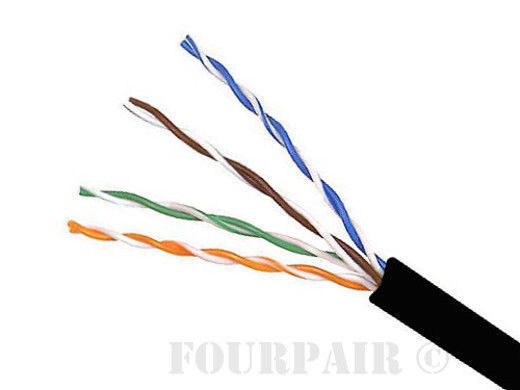 CAT5e CMR Ethernet UTP Cable Black 1000FT - 24 AWG SOLID BARE COPPER