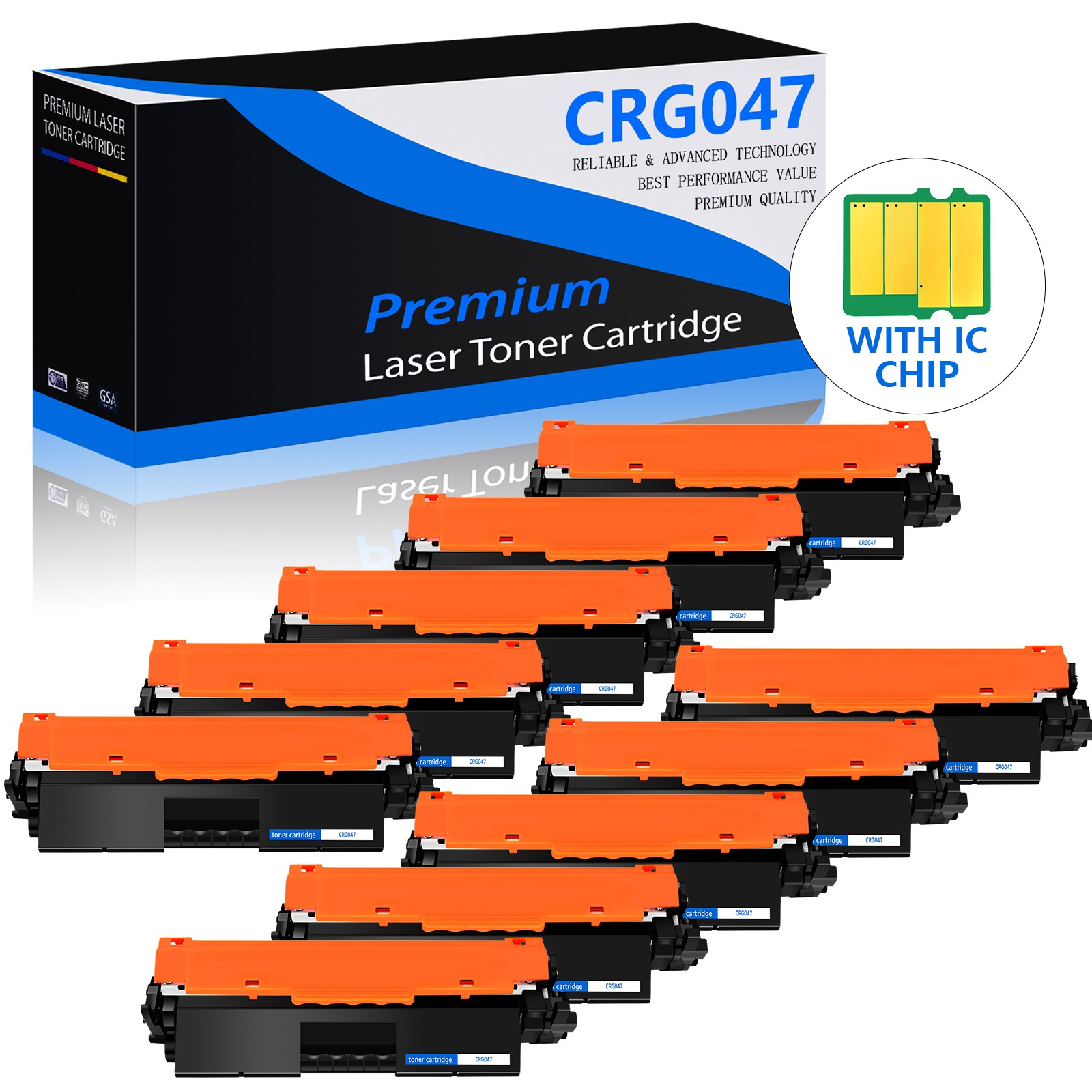 10PK 047 Toner Cartridge Compatible for Canon CRG047 LBP113W MF110/910 LBP112
