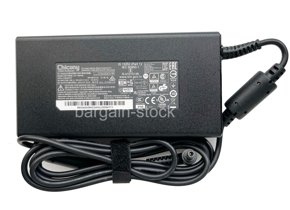 Chicony 180W AC Adapter For MSI GS66 Stealth 10SE-039US 5.5*2.5mm Laptop Charger
