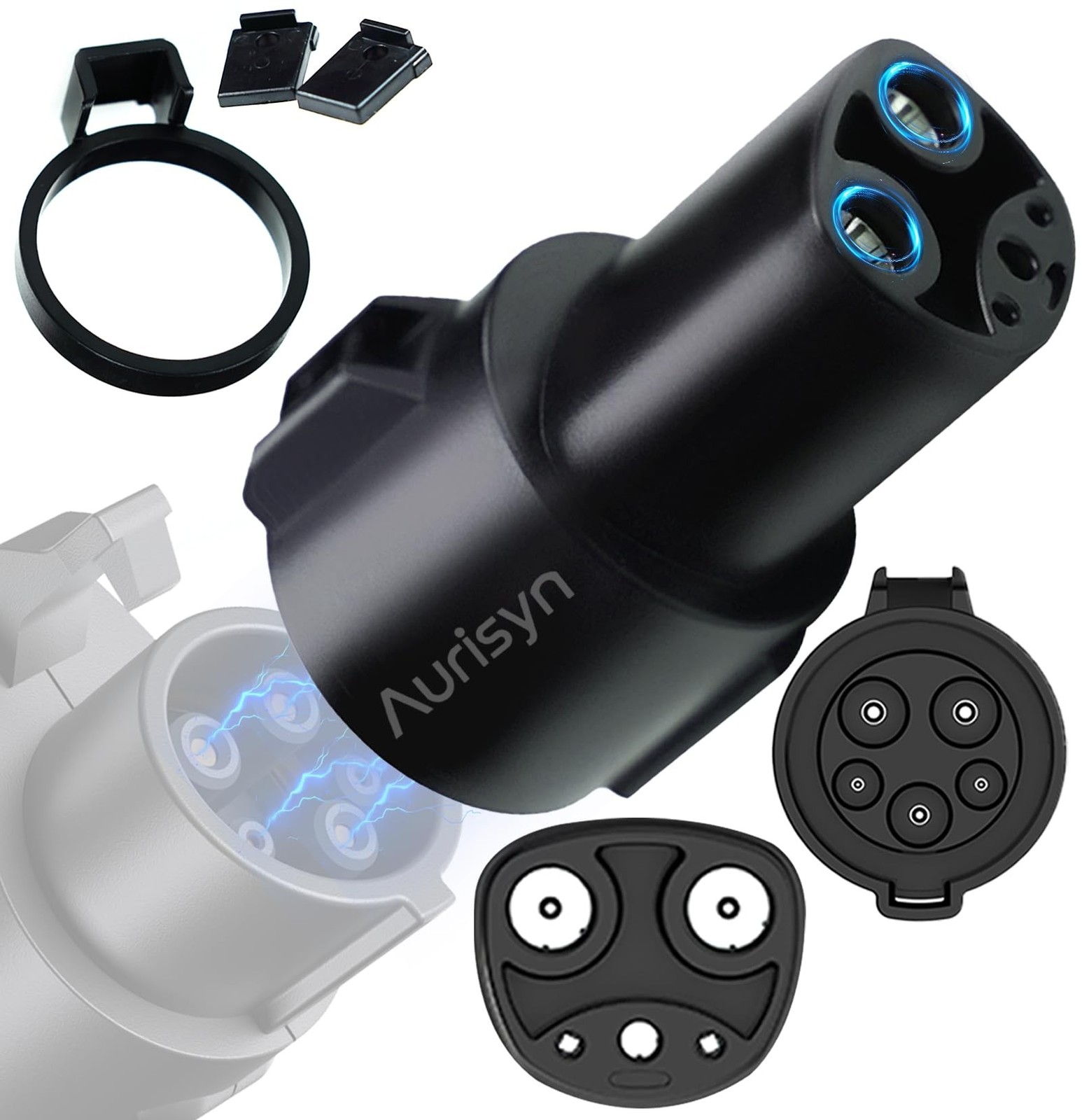 Aurisyn J1772 to Tesla Charger Adapter, SAE J1772 to NACS Adapter, Safety Cha...