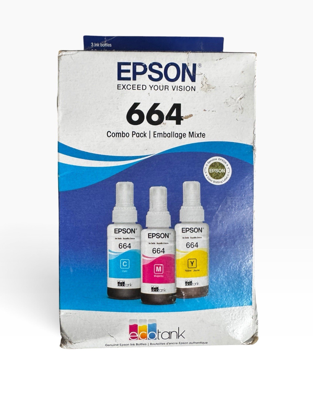 Genuine Epson 664 Combo high-capacity ink bottles Cyan Magenta  Yellow