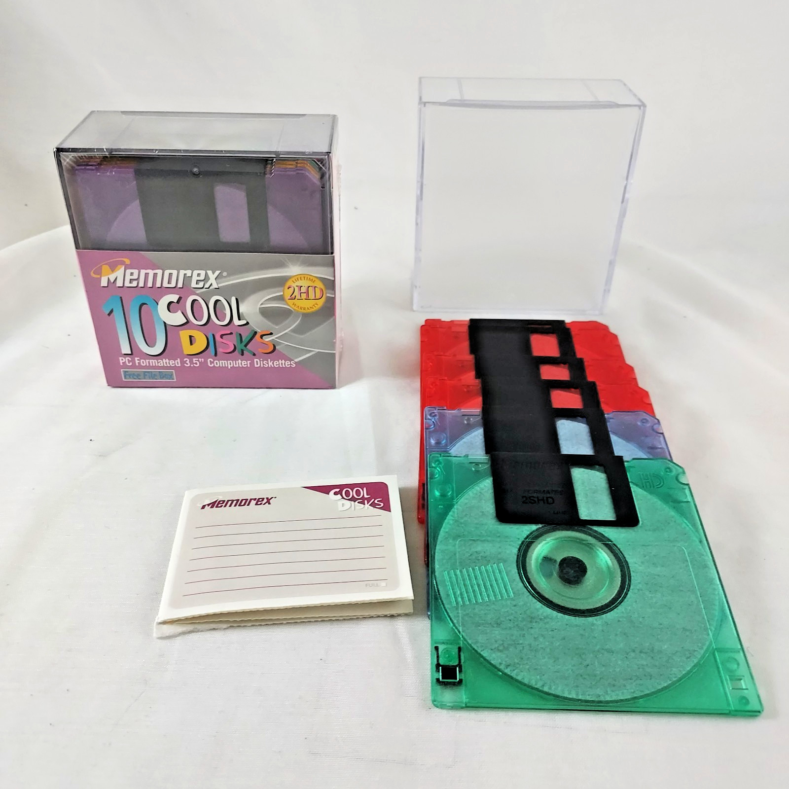 Memorex 10 COOL DISKS 2HD PC Formatted 3.5" Computer Diskettes Sealed + 6 Extras
