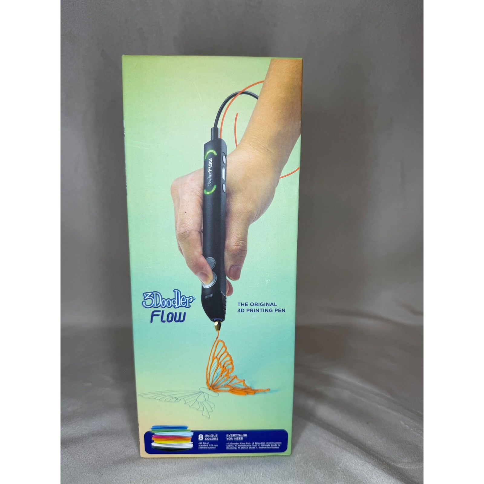 3Doodler Flow 3D Printing Pen Set Black 1.75mm Filament Complete Open Box