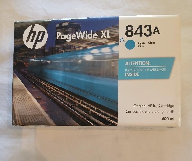 2023 NEW GENUINE HP 843A 400ml CYAN INK CARTRIDGE C1Q58A PageWide XL 4000 4500