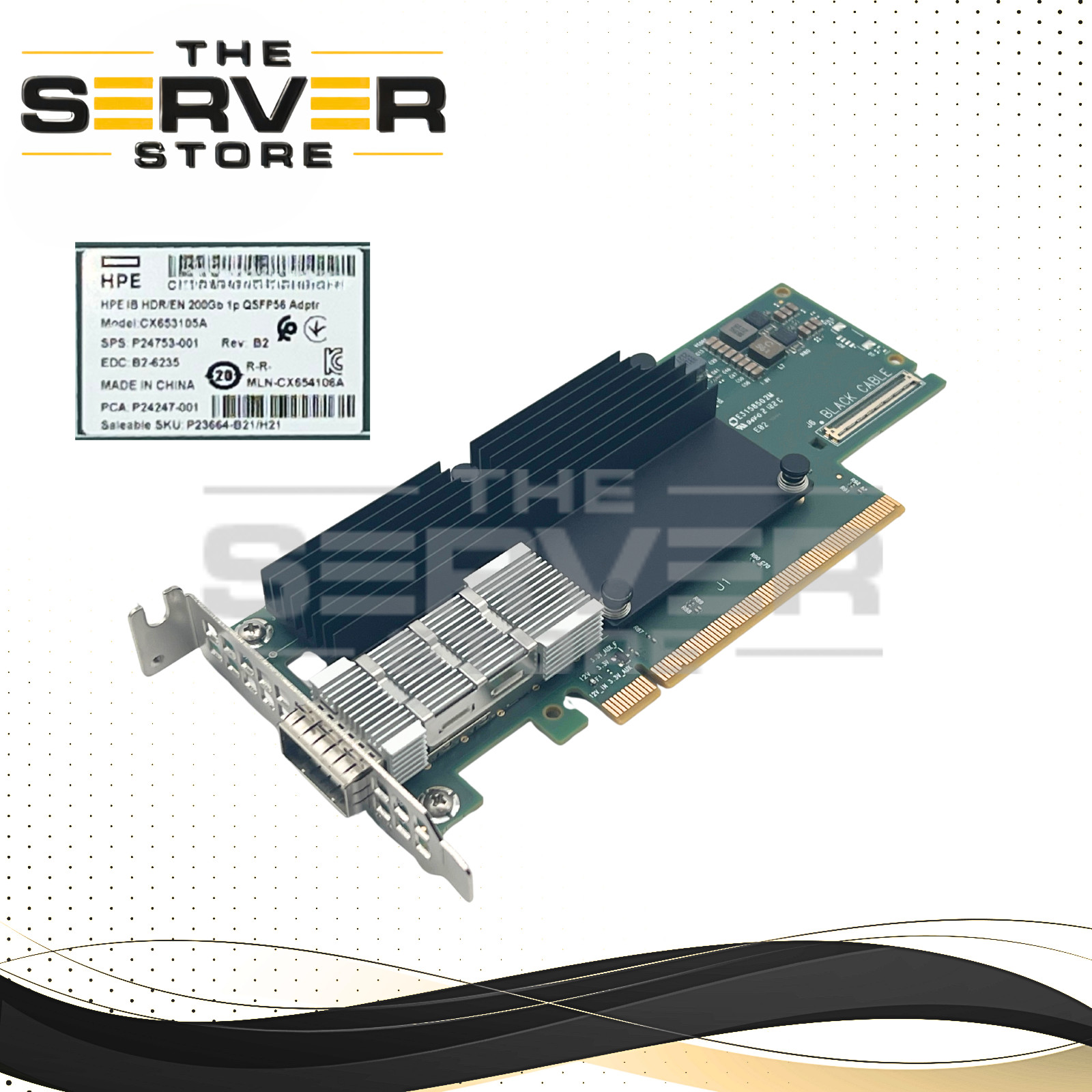 HPE ConnectX-6 InfiniBand HDR/Ethernet 200GB 1P QSFP56 NIC P23664-B21 P24753-001