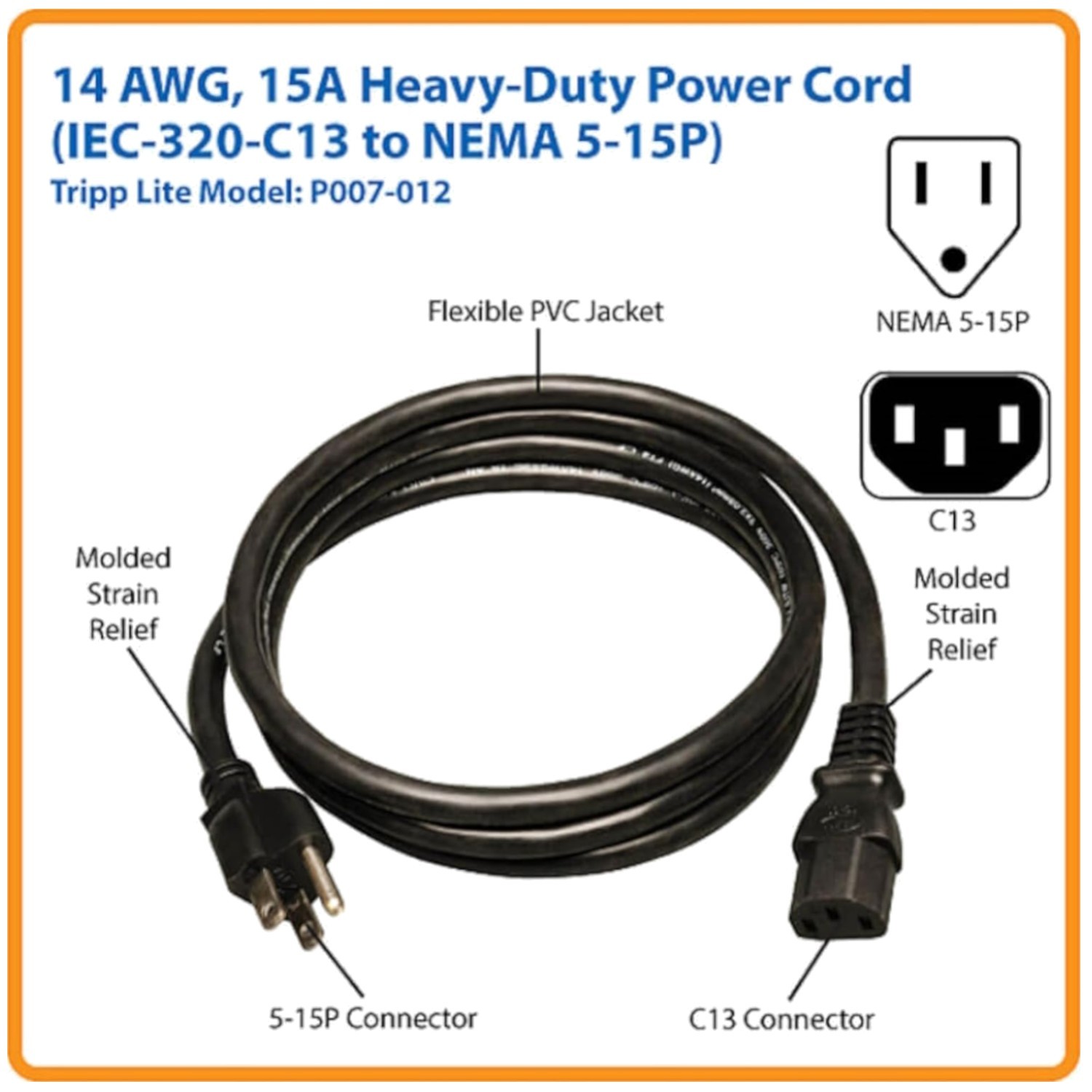 Eaton Series Standard 12ft Power Cord
