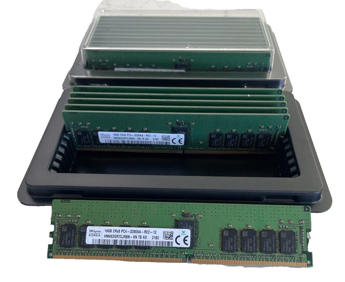 *LOT OF 16* Hynix 16GB DDR4-3200 RDIMM 2Rx8 HMA82GR7CJR8N-XN Server RAM