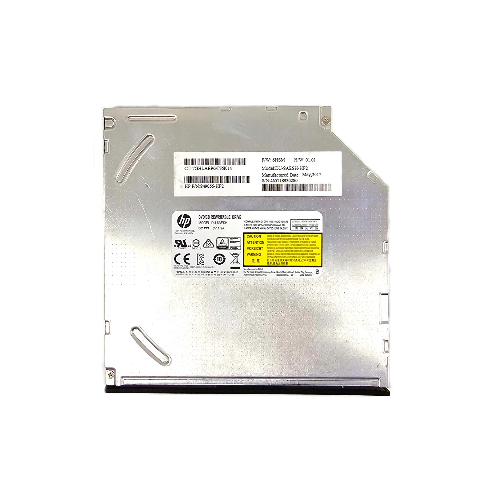 HP DVD/CD RW 849055-HF2 Rewriteable Optical Drive Slim Line DU-8AESH-HF2