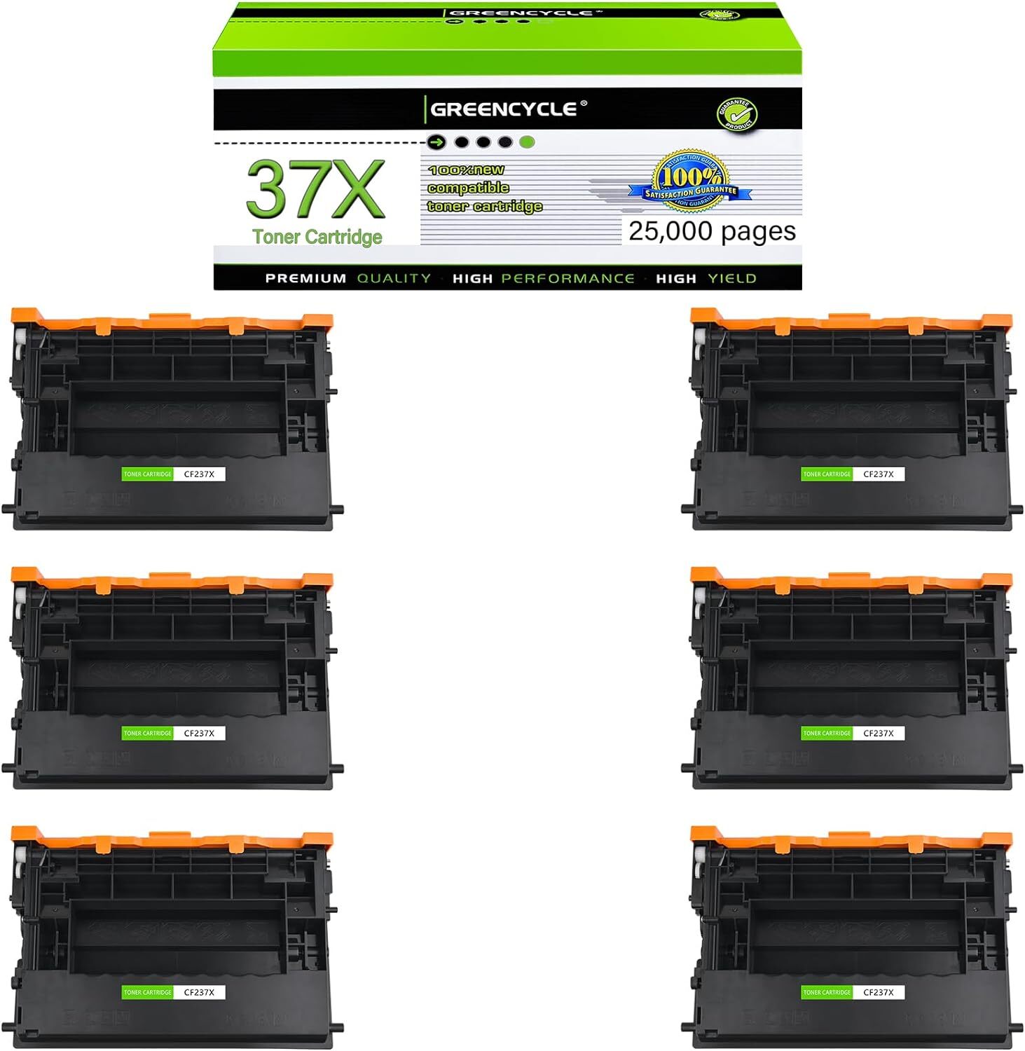 6PK 37X CF237X Toner Cartridge for HP LaserJet Enterprise MFP M632fht M633fh
