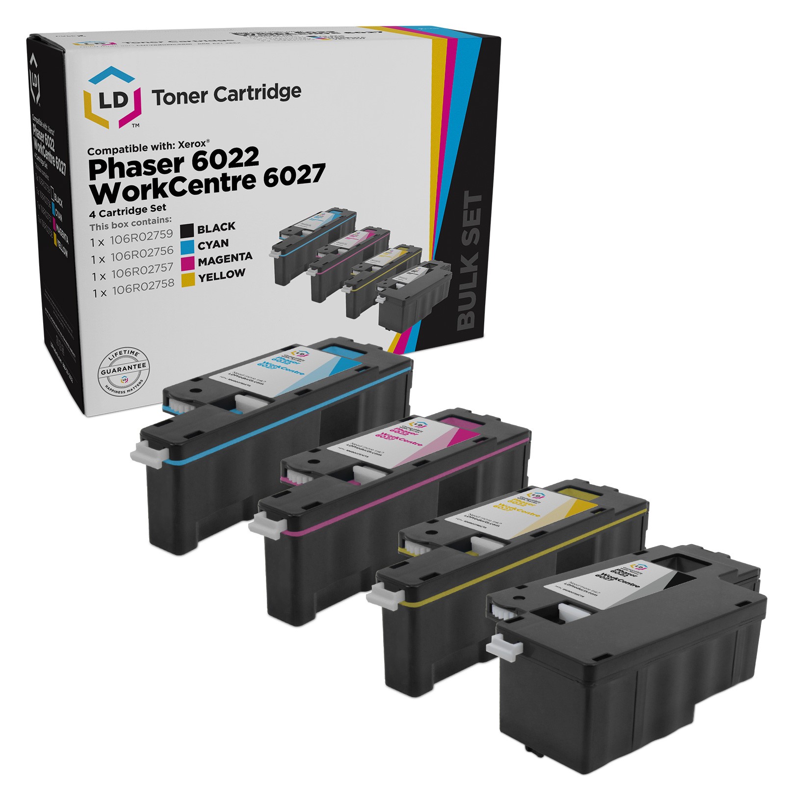 LD Compatible Xerox 6022/6027 4PK: 106R02759/106R02756/106R02757/106R02758