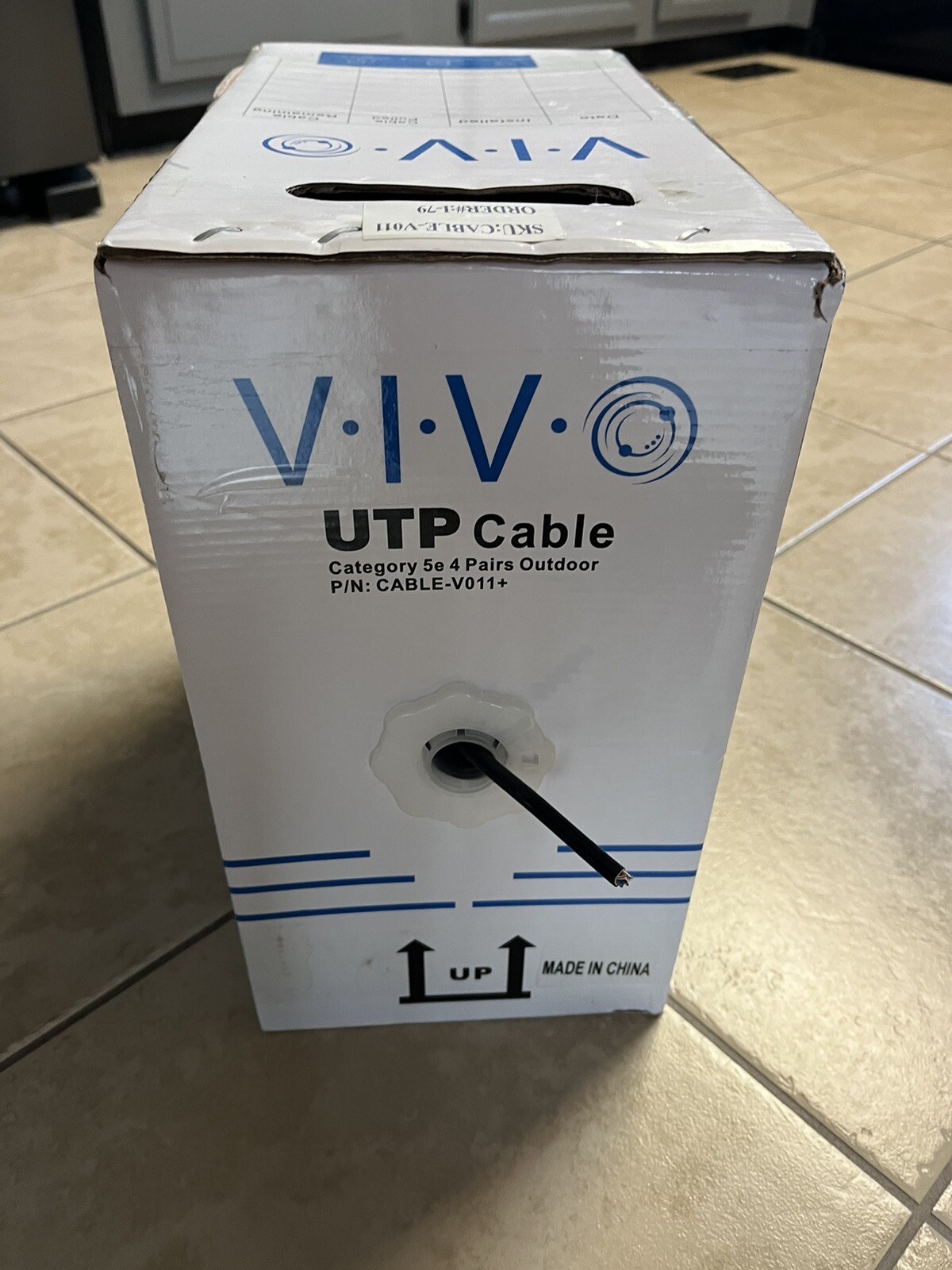 VIVO Black 500ft Bulk Cat5e, CCA Ethernet Cable, UTP Pull Box, Cat-5e Wire