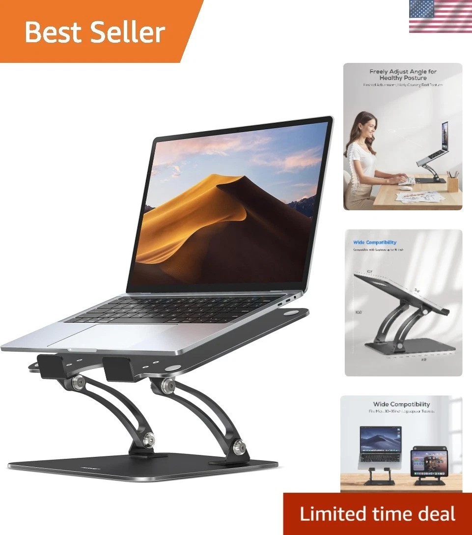 Elegant Adjustable Laptop Stand - Ergonomic Dual Foldable Riser for All Laptops
