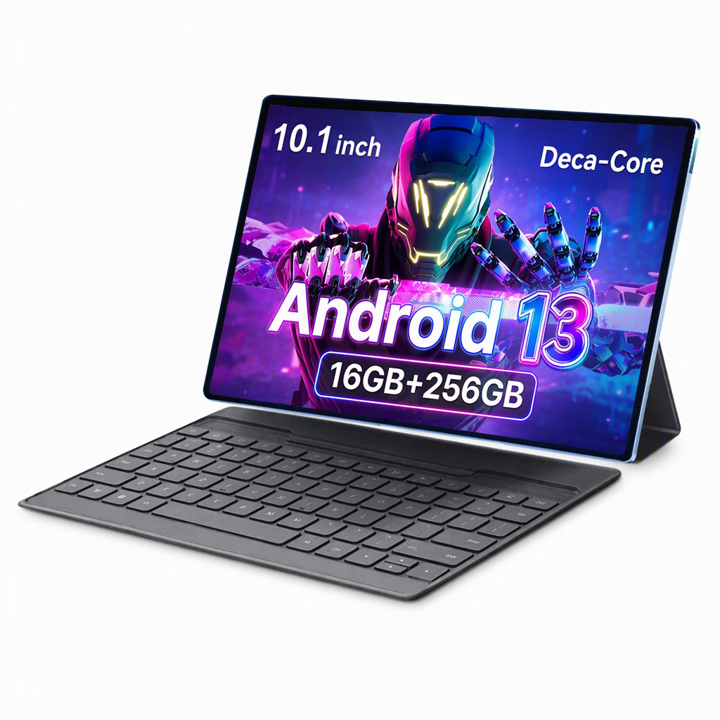 Android 13 Tablet 16GB RAM+256GB ROM Dual Camera 10.1" HD Touchscreen Tablet PC