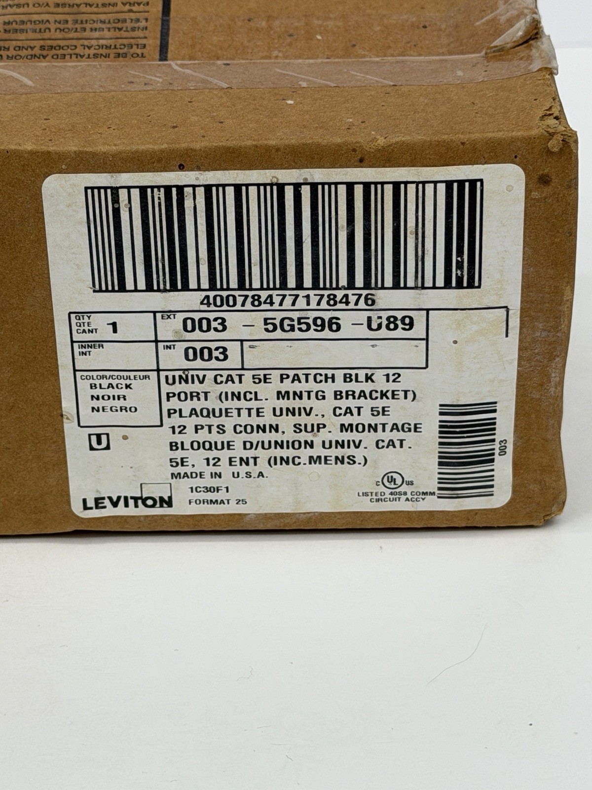 Leviton 5G596-U89 GigaMax 5E Universal 12-Port Patch Block, Cat 5E NEW