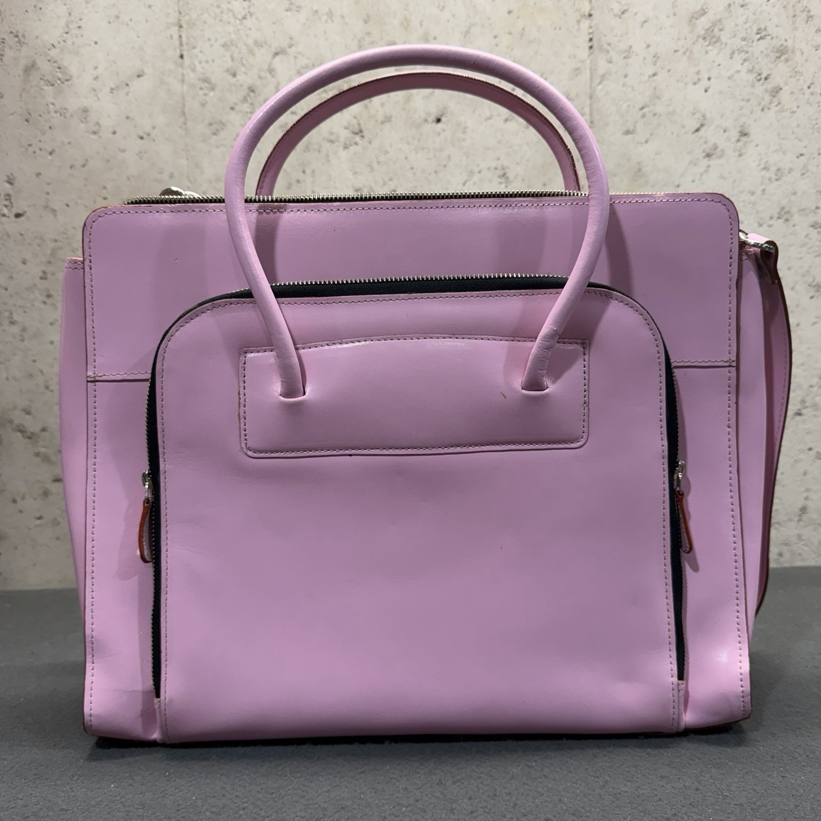 McKlein USA Lake Forest Leather Laptop Briefcase - Pink Crossbody Tote Bag - GUC